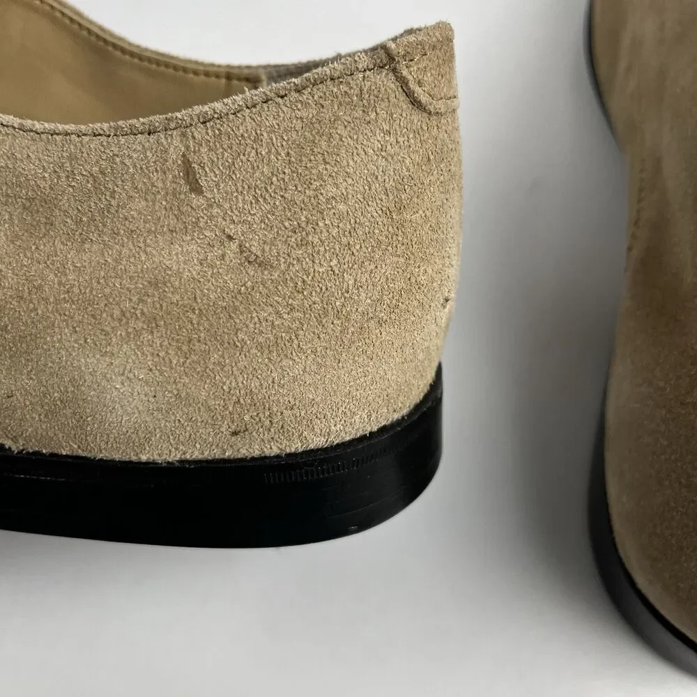 ASOS Tan Suede Leather Double Monkstrap Loafers Slip On Shoes Mens US Size 11